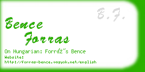 bence forras business card